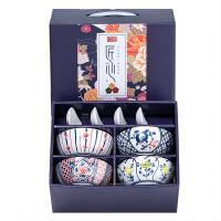 百斯克 BSK-TT240220 享生活韵彩8件餐具套装 4.5寸碗*4+白地三弯勺*4 (单位: 套)花色随机发