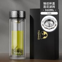 特美刻（TOMIC） TG80750 锤纹泡茶玻璃杯 360ML(单位：只) 灰色