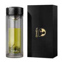 特美刻（TOMIC） TG80750 锤纹泡茶玻璃杯 360ML(单位：只) 灰色