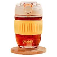 果兹（GUOZI） GZ-J013 双饮口玻璃咖啡杯 350ml （单位：个）柠檬黄