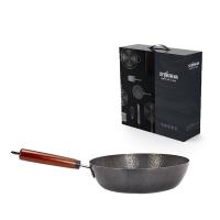 艾逸瑶选 CJ-21008 罗斯维纳锻打平底煎炒锅 28CM （单位：个） 黑色 新旧包装随机发货