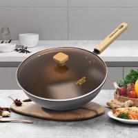 康巴赫（KOBACH） LPB-C32J 中华极铁锅 32cm 精铁 带盖 （单位：个） 黑色