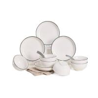 百斯克 BSK-TT230510 爱家竖纹餐具套装 4.5英寸碗*6、三弯勺*6、7英寸盘*4 (单位: 套)