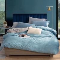 金丝莉（KINTHERI） JT-11360TH 牛奶毛绒四件套 被套200×230cm  床单230×250cm  枕套48×74cm×2 牛奶绒 (单位:套) 蓝色+灰色