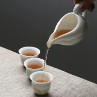 苏氏陶瓷（SUSHI CERAMICS） 忆荷陶瓷 功夫茶具 10件套 茶杯50ml*6+茶漏+茶海180ml+壶承100ml+茶壶210ml（单位：套）