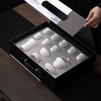 苏氏陶瓷（SUSHI CERAMICS） 羊脂玉瓷 丰亭盖碗组茶具 11件套 三才盖碗130ml 茶海200ml 茶漏 星月杯50ml*8 （单位：套）中国白