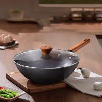 德世朗 DFS-C833A 龙鳞0氟精铁不粘炒锅 32cm 黑色 (单位:个)