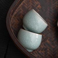 苏氏陶瓷（SUSHI CERAMICS） 汝窑冰花 禅悟杯 110ml 2个/套(单位：套)