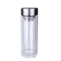百斯克 BSK-BB300224 臻享抗菌茶水分离双层玻璃钛杯 300ml （单位：个）