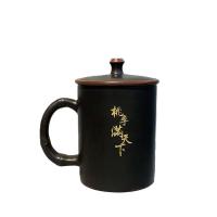 小封有礼 陶花岛 竹节办公水杯 约450ml 含盖 (单位:个) 黑色