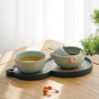 万仟堂 12010601109100 梅花客·唐韵·快客杯 茶具套装 壶150ml 杯150ml（单位：套）古绿釉