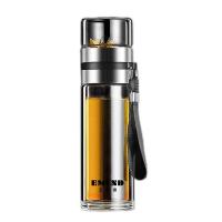 艾姆德（EMUND） DH-DL45 双层茶水分离玻璃杯 300ml+150ml 银色（单位： 个）