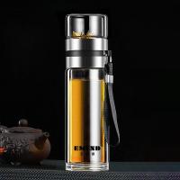 艾姆德（EMUND） DH-DL45 双层茶水分离玻璃杯 300ml+150ml 银色（单位： 个）