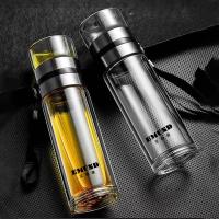 艾姆德（EMUND） DH-DL45 双层茶水分离玻璃杯 300ml+150ml 银色（单位： 个）