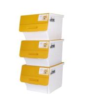 茶花（CHAHUA） 3个装 收纳箱 34L 黄色（单位：组）
