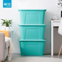 茶花（CHAHUA） 28100 带轮收纳箱 58L 3个装/组 (单位：组 )绿色