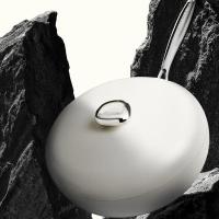 温仑山（VELOSAN） VE057-32W01 鹅卵石无涂层不粘炒锅 322mm 铝合金+不锈钢（单位:个） 白