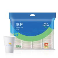 得力（deli）LL18得心纸杯250mL 100只/袋（单位：袋）白色