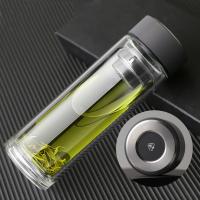 铭创知雨 PC-B2506 涵雨双层玻璃杯 300ml （单位：个）杯盖颜色随机发货