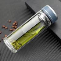 铭创知雨 PC-B2003 汇鑫双层玻璃杯 300ml （单位：个）杯盖颜色随机发货