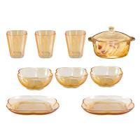 荣事达（Royalstar） RSD-LJ9LPA 晶莹雅韵餐具九件套 煲900ml*1+杯300ml*3+花瓣碗300ml*3+盘220mm*2 (单位: 套)