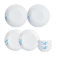乐美雅 X1348 青花巴洛克餐具6件套 饭碗12cm*2+深盘20cm*2+平盘19cm*2 (单位: 套)