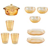 荣事达（Royalstar）RSD-LJ9LPA晶莹雅韵餐具九件套 煲900ml*1、杯300ml*3 花瓣碗300ml*3 盘220mm*2（单位：套）