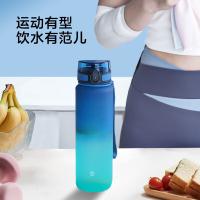 京东京造  大容量运动水壶  塑料杯户外便携带提绳tritan水杯80*80*286mm 1000ml（单位：个）青蓝渐变
