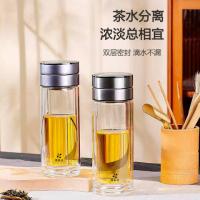 璞莉丝 PLS5252 双层玻璃杯  茶水分离 385ml （单位：个) 颜色随机发