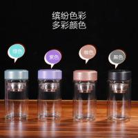 璞莉丝 PLS5108 双层玻璃杯  炫彩系列 220ml （单位：个) 颜色随机发