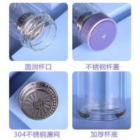 璞莉丝 PLS5108 双层玻璃杯  炫彩系列 220ml （单位：个) 颜色随机发