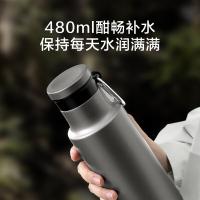 京东京造 BF24B363 保温杯运动随行316L不锈钢水杯男士轻便登山户外杯子480ml (单位：个）石墨灰