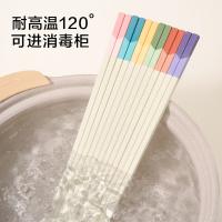 京东京造 JZ-KED098合金筷 抗菌防滑不易霉家用分餐筷 抗菌99.9%一人一色12双装(单位:盒)（蓝、粉橘、绿、黄、紫色各2双）盒)