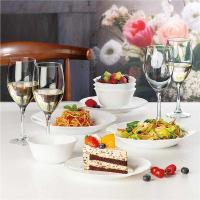 乐美雅 V7259 路易十五白玉餐具12件套 饭碗12cm*4+深盘23cm*2+平盘19cm*2+高脚杯350ml*4 (单位: 套)
