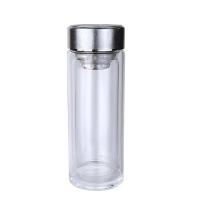 百斯克 BSK-BB300224臻享抗菌茶水分离双层玻璃钛杯 300ml（单位：个）