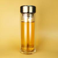 百斯克 BSK-BB300224臻享抗菌茶水分离双层玻璃钛杯 300ml（单位：个）