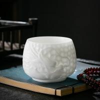 金镶玉 祥龙盛世 功夫茶具主人杯大号羊脂玉白陶瓷杯180ml（单位：个）