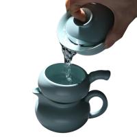 苏氏陶瓷（SUSHI CERAMICS）汝窑茶具 12件套 茶杯*8茶漏*1茶海*1盖碗*1茶壶*1（单位：套）