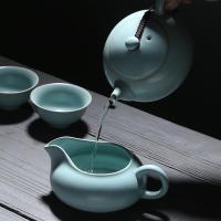 苏氏陶瓷（SUSHI CERAMICS）高品质富贵茶壶 加盖碗汝窑整套功夫茶具 12件套礼盒装（茶杯35ml*8个+盖碗130ml+茶海160ml+茶壶170ml+茶漏）（单位：盒）