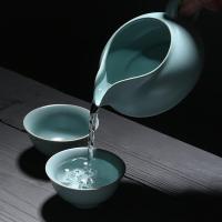 苏氏陶瓷（SUSHI CERAMICS）高品质富贵茶壶 加盖碗汝窑整套功夫茶具 12件套礼盒装（茶杯35ml*8个+盖碗130ml+茶海160ml+茶壶170ml+茶漏）（单位：盒）