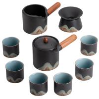 苏氏陶瓷（SUSHI CERAMICS）千里江山 侧把茶壶功夫茶具套装 9件套礼盒装（侧把壶240ml+侧把海240ml+品茗杯60ml*6个+过滤组）（单位：盒）