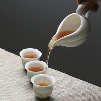 苏氏陶瓷（SUSHI CERAMICS）忆荷 陶瓷功夫茶具套装 10件套礼盒装（茶杯50ml*6个+茶漏+茶海180ml+茶承100ml+茶壶210ml）（单位：盒）