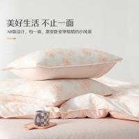 水星家纺（MERCURY） 纯棉四件套 冷杉玫瑰 被套200*230cm床单240*245cm枕套48*74cm*2 (单位:套) 淡橘色