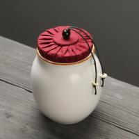苏氏陶瓷（SUSHI CERAMICS）J0046茶叶罐脂白简约密封罐陶瓷储物罐之茶具配件(单位：个)