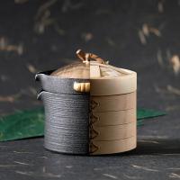 万仟堂 蒸蒸日上陶瓷快客杯套装 （1茶壶1茶海1大杯1小杯）128*124*115mm (单位：套）