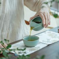 万仟堂 快客杯旅行便携茶具古绿釉三件套装古绿釉*1 茶壶150ml*1 茶杯150ml*1 包装盒*1(单位：套）绿色