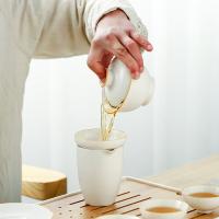 苏氏陶瓷（SUSHI CERAMICS）J0139脂白简约茶具套装 13件套 盖碗150ml+公道杯170ml+茶漏组+主人杯70ml+茶杯50ml*8+茶盘(单位：套)