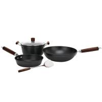 巴尔德 BT-1054A 木玄铁四件套A 炒锅32cm+汤锅22cm+煎锅22cm+锅铲（单位：套）