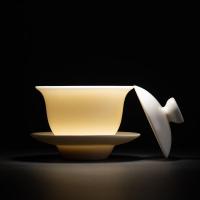 苏氏陶瓷（SUSHI CERAMICS） 中国白素烧 三才盖碗 110ml（单位：个）白色