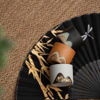 苏氏陶瓷（SUSHI CERAMICS） 中国风千里江山 陶瓷杯 50ml*3 （单位:套） 黑,白,棕